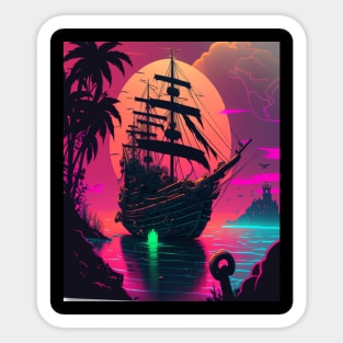 Dark the ship pirate ship lover Sticker